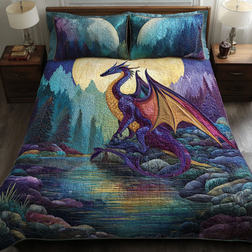 Dragon Realm 3-Piece Quilted Bedding Set NCU0DK12225