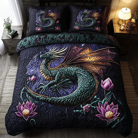 Dragon Realm 3-Piece Quilted Bedding Set NCU0DV6211
