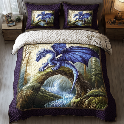 Dragon Roar 3-Piece Quilted Bedding Set NCU0DK7479
