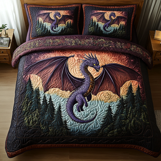 Dragon Rules 3-Piece Quilted Bedding Set NCU0DV6074