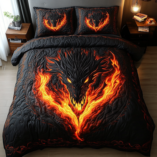 Dragon Spirit 3-Piece Quilted Bedding Set NCU0DK7397
