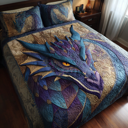 Dragon Spirit 3-Piece Quilted Bedding Set NCU0DK8310