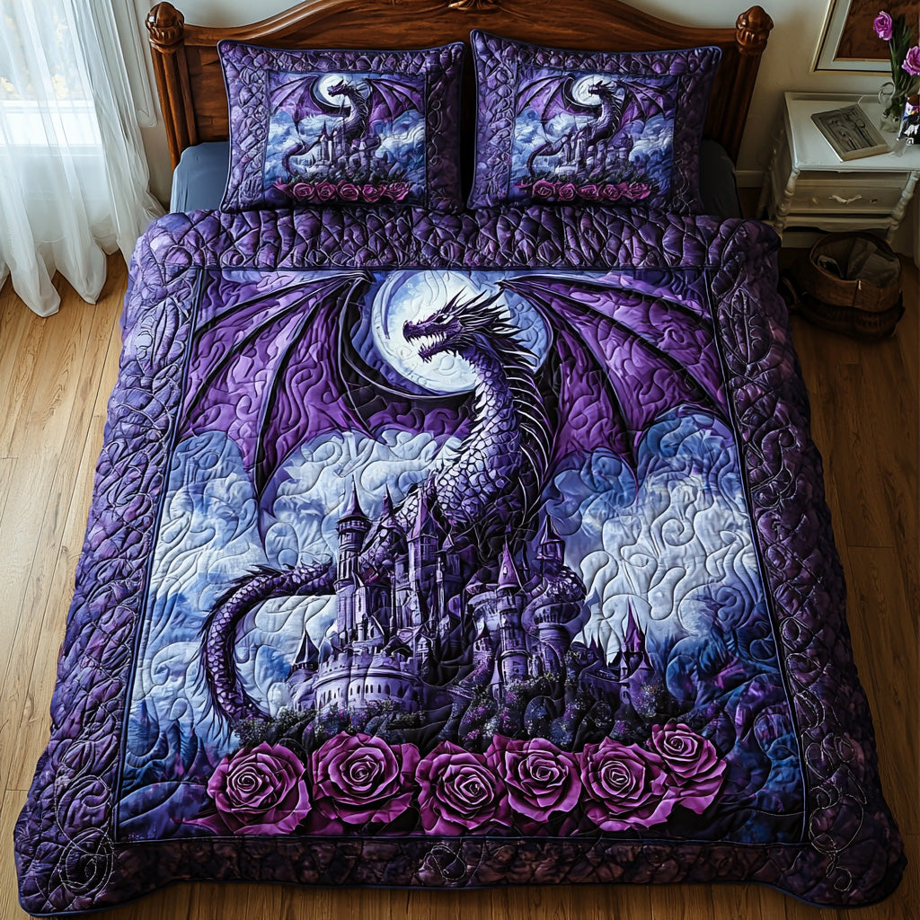 Dragon Storm 3-Piece Quilted Bedding Set NCU0DV6443