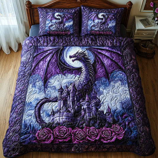 Dragon Storm 3-Piece Quilted Bedding Set NCU0DV6443