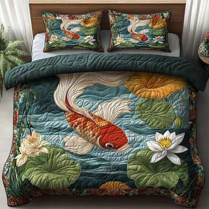 Dragon Stream 3-Piece Quilted Bedding Set NCU0DV6895
