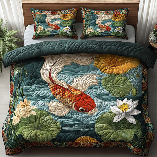 Dragon Stream 3-Piece Quilted Bedding Set NCU0DV6895