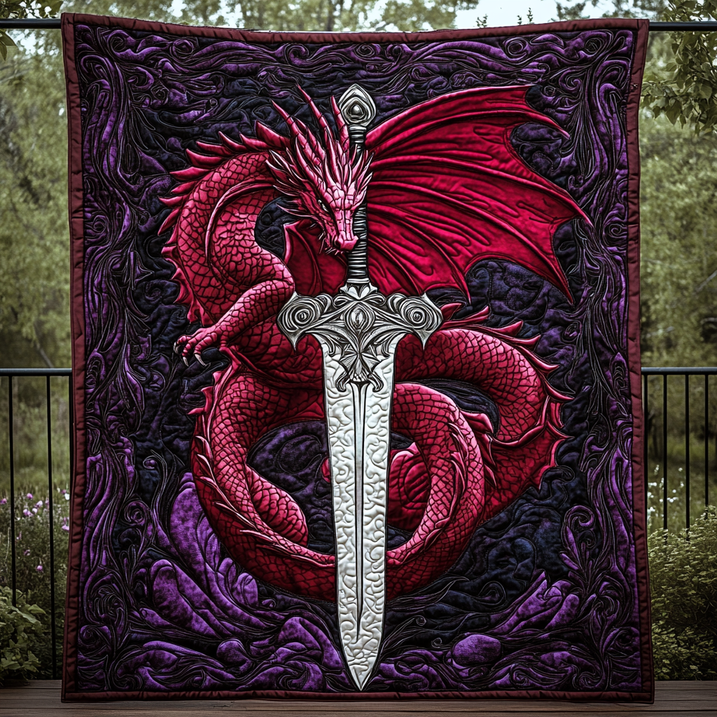 Dragon Sword Quilted Blanket NCU0DK779