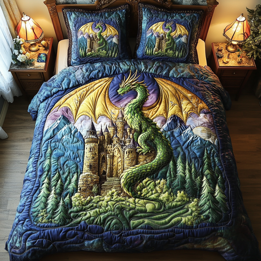 Dragon Tale 3-Piece Quilted Bedding Set NCU0DV5617