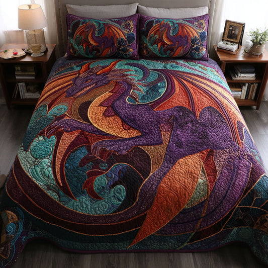 Dragon Tales 3-Piece Quilted Bedding Set NCU0DK11703