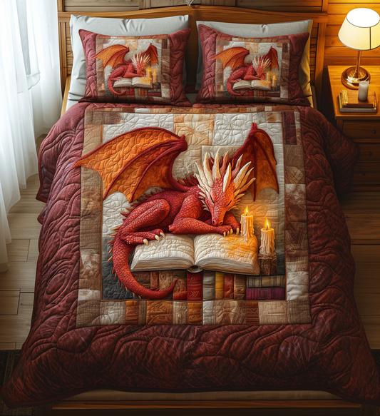 Dragon Tales 3-Piece Quilted Bedding Set NCU0DV2459