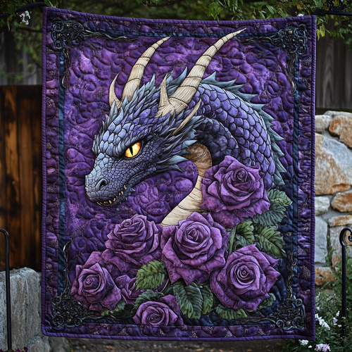 Dragon Violet Quilted Blanket NCU0DK784