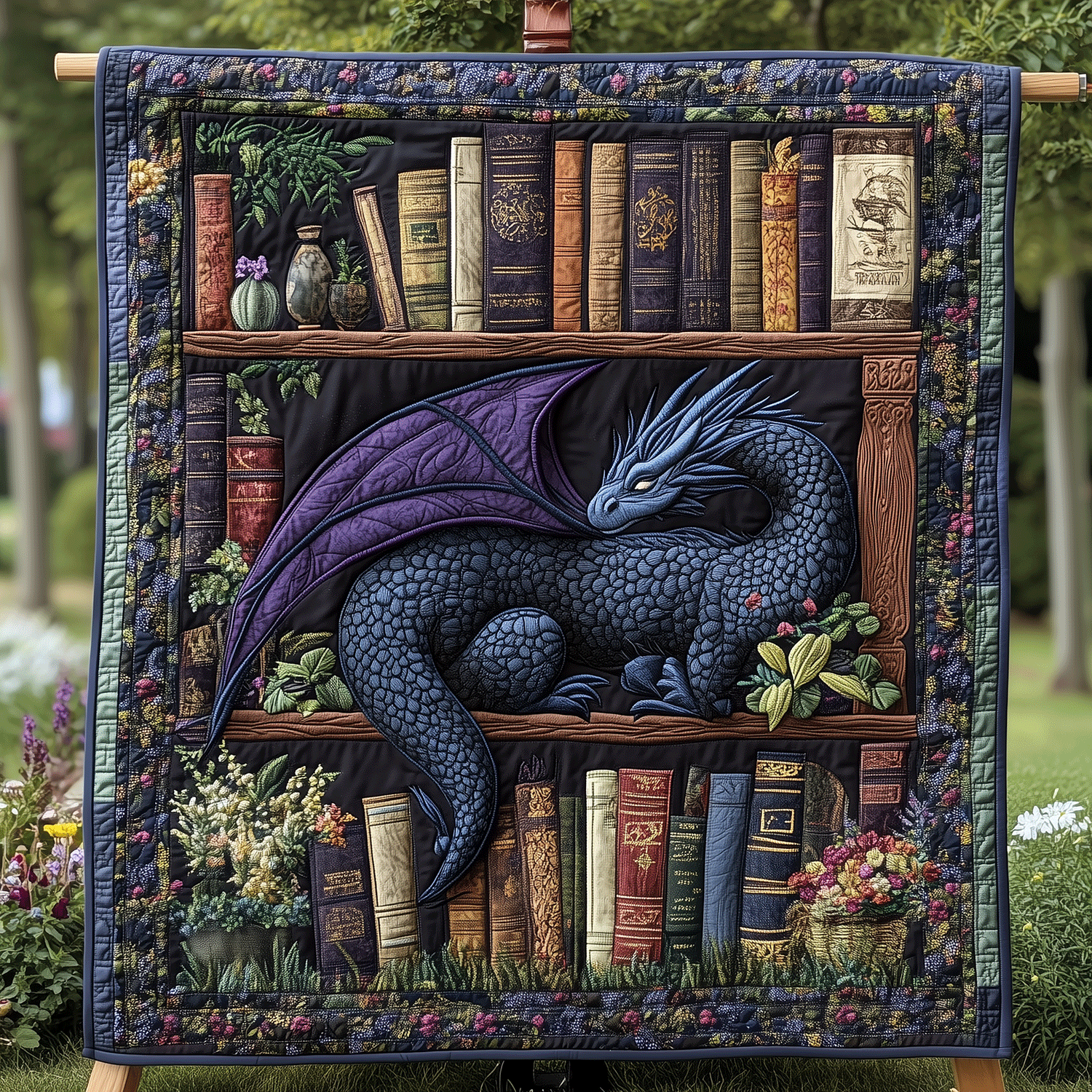 Whimsical Library Rugs Dragon Whimsical Library Quilted Blanket NCU0TH2505 – Vantique
