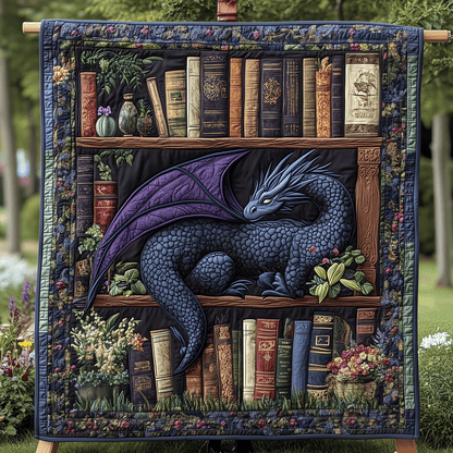 Dragon Whimsical Library Quilted Blanket NCU0TH2505