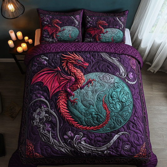Dragon Whisper 3-Piece Quilted Bedding Set NCU0DV6213