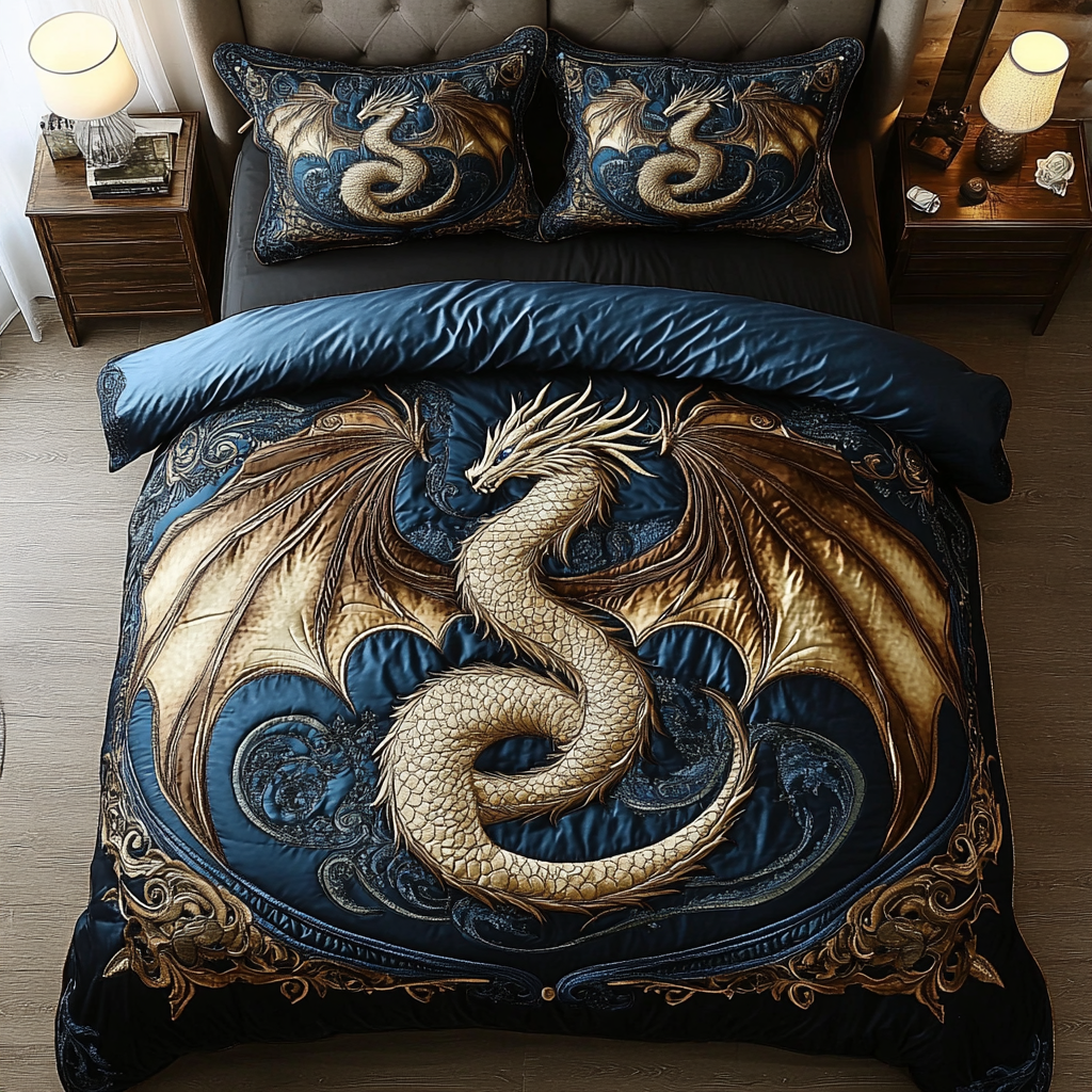 Dragon Wings 3-Piece Quilted Bedding Set NCU0DK8047