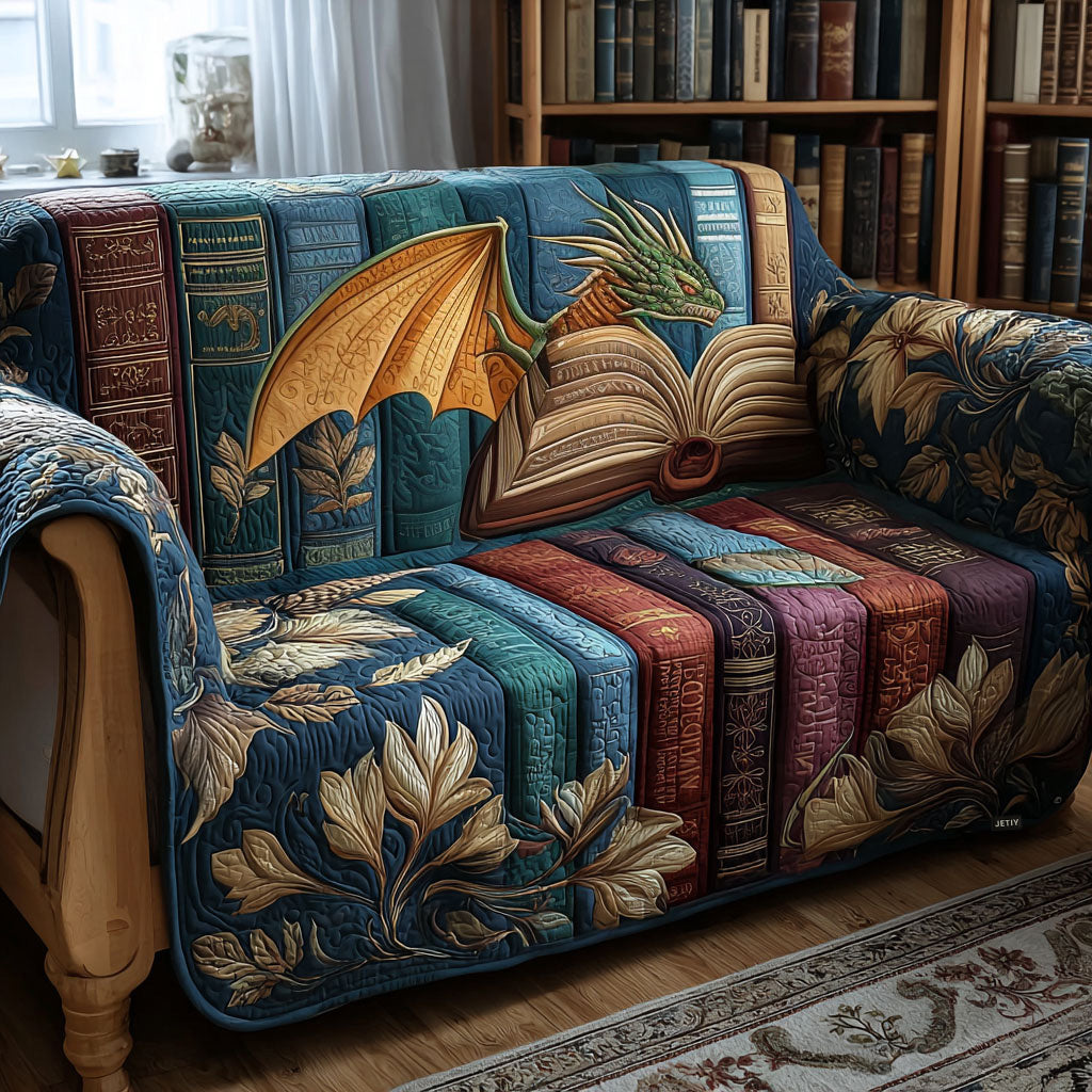 Bookish Quilted Sofa Cover NCU0VT307