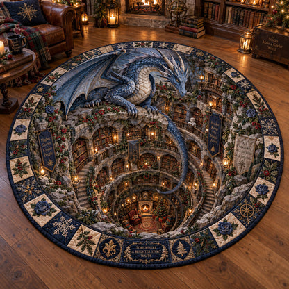 Dragon’s Secret Library Quilted Round Mat NCU0PT12169