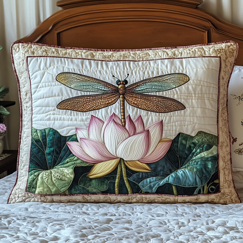 Dragonfly Bloom Quilted Bedding Pillow Case NCU0NT3128