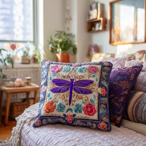 Dragonfly Haven Quilted Pillow Case NCU0DV9222