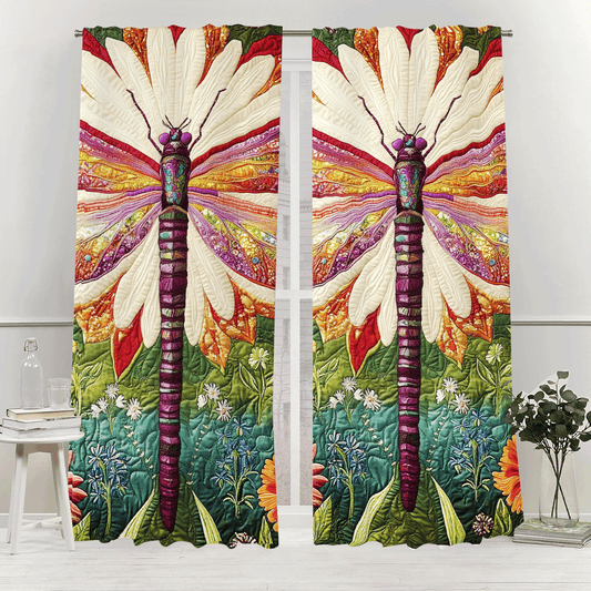 Dragonfly Symphony Quilted Curtains NCU0DV2888