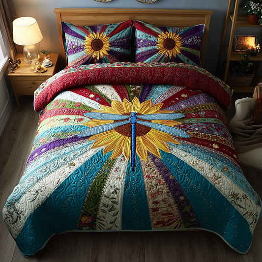 Dragonfly Beauty 3-Piece Quilted Bedding Set NCU0DK8545