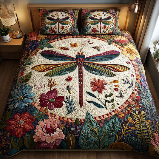 Dragonfly Beauty 3-Piece Quilted Bedding Set NCU0PT7662