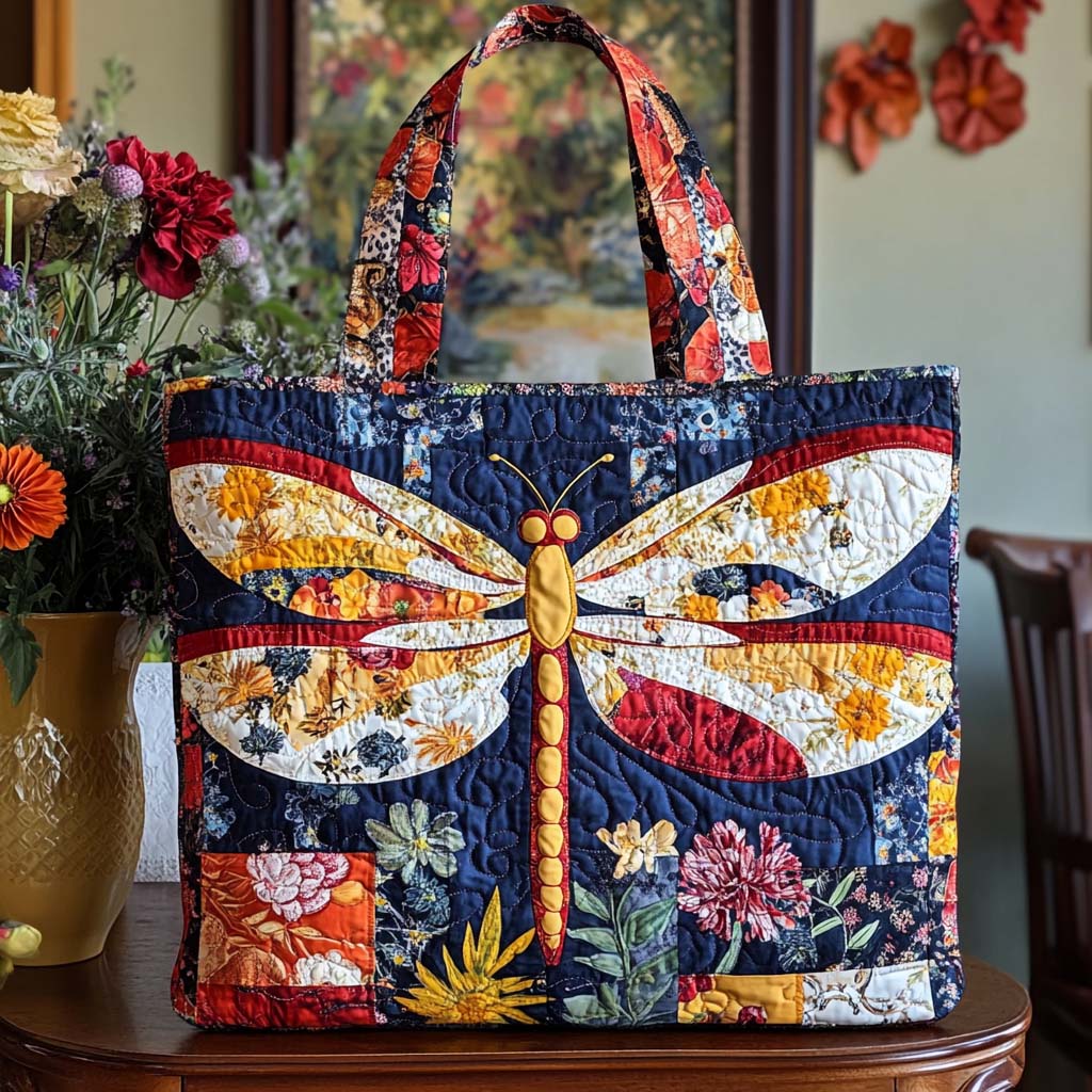 Dragonfly Bliss Quilted Tote Bag NCU0NT10528
