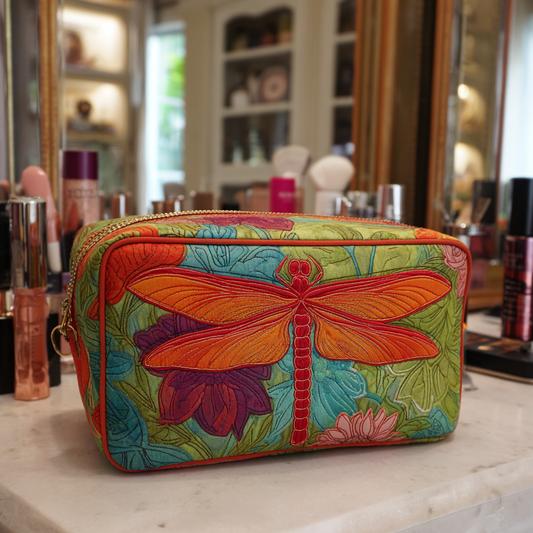 Dragonfly Bloom Quilted Makeup Bag NCU0DK10228