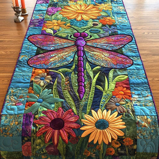 Dragonfly Bloom Quilted Table Runner NCU0NT10396