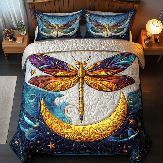 Dragonfly Breeze 3-Piece Quilted Bedding Set NCU0DK8540