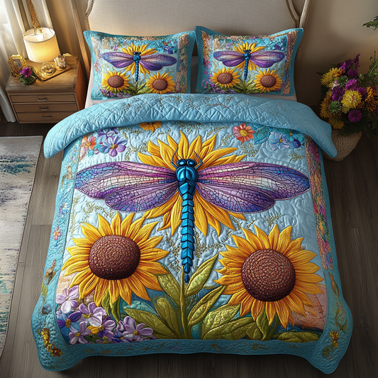 Dragonfly Charm 3-Piece Quilted Bedding Set NCU0DK8544