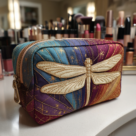 Dragonfly Charm Quilted Makeup Bag NCU0DK10232