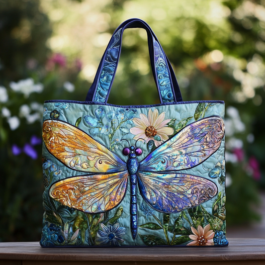 Dragonfly Charm Quilted Tote Bag NCU0DK8826