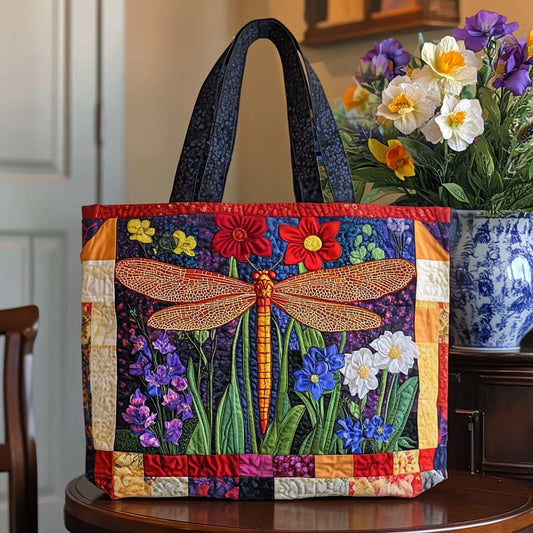 Dragonfly Charm Quilted Tote Bag NCU0NT10529