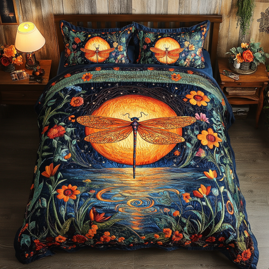 Dragonfly Dream 3-Piece Quilted Bedding Set NCU0DK8546