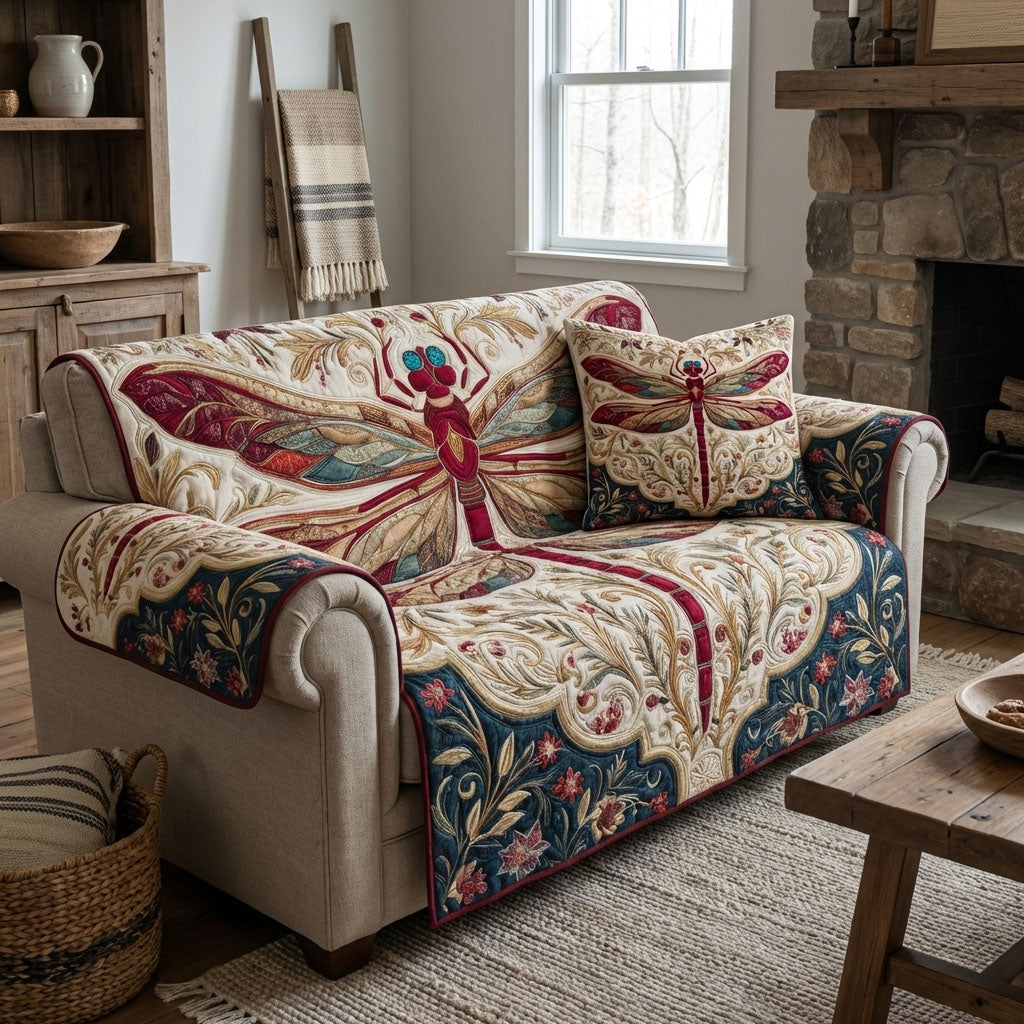 Dragonfly Dream Quilted Sofa Cover NCU0DK12245