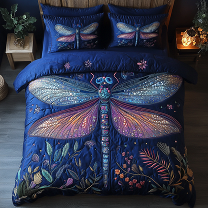 Dragonfly Dreams 3-Piece Quilted Bedding Set NCU0DK3560