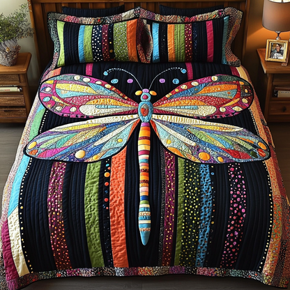 Dragonfly Dreams 3-Piece Quilted Bedding Set NCU0DK7376