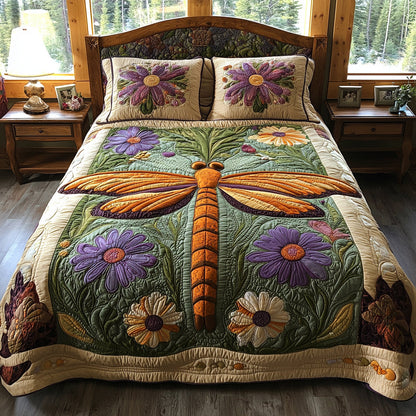 Dragonfly Dreams 3-Piece Quilted Bedding Set NCU0DV8668