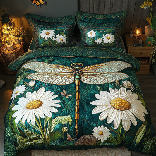 Dragonfly Dreams 3-Piece Quilted Bedding Set NCU0VH4413