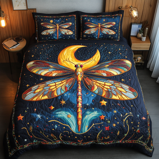 Dragonfly Flight 3-Piece Quilted Bedding Set NCU0DK8541