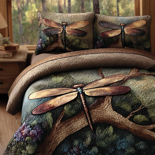 Dragonfly Garden 3-Piece Quilted Bedding Set NCU0DV8681