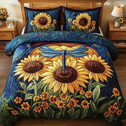 Dragonfly Garden 3-Piece Quilted Bedding Set NCU0VL1936