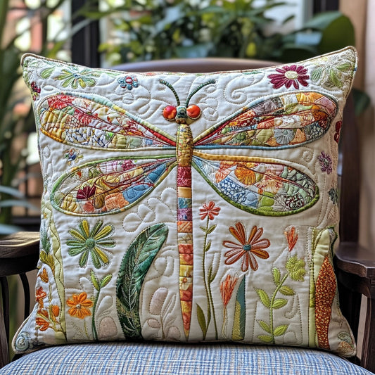 Dragonfly Garden Dance Quilted Pillow Case NCU0PT6645