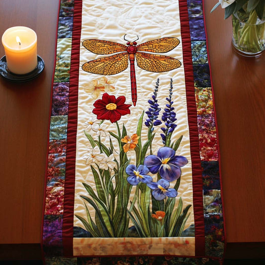 Dragonfly Garden Quilted Table Runner NCU0NT10400