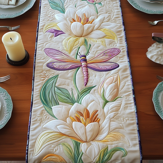Dragonfly Garden Quilted Table Runner NCU0VH3990