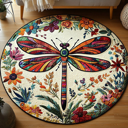 Dragonfly Glow Quilted Round Mat NCU0PT3882