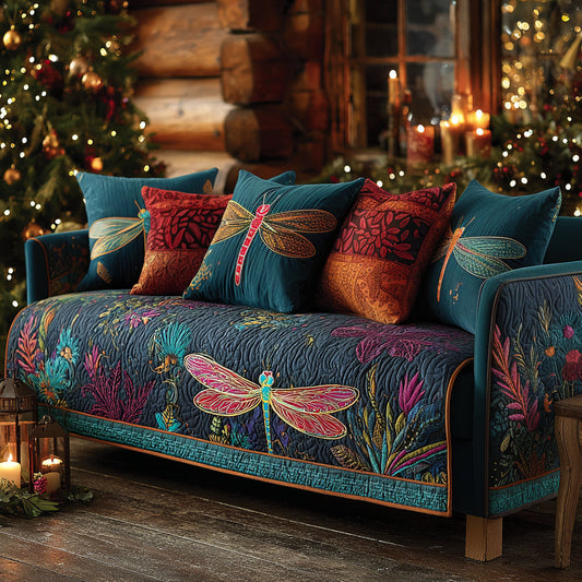 Dragonfly Haven Quilted Sofa Cover NCU0DV8641