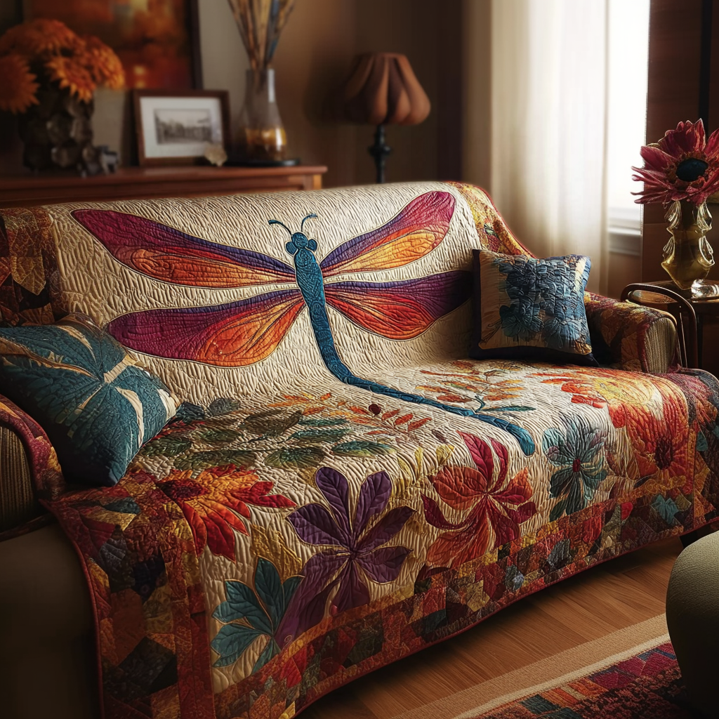 Dragonfly Horizon Quilted Sofa Cover NCU0DK11179
