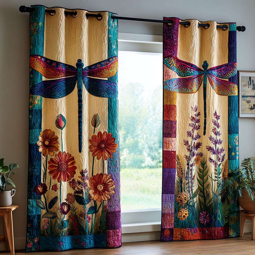 Dragonfly Light Quilted Curtains NCU0DK10964